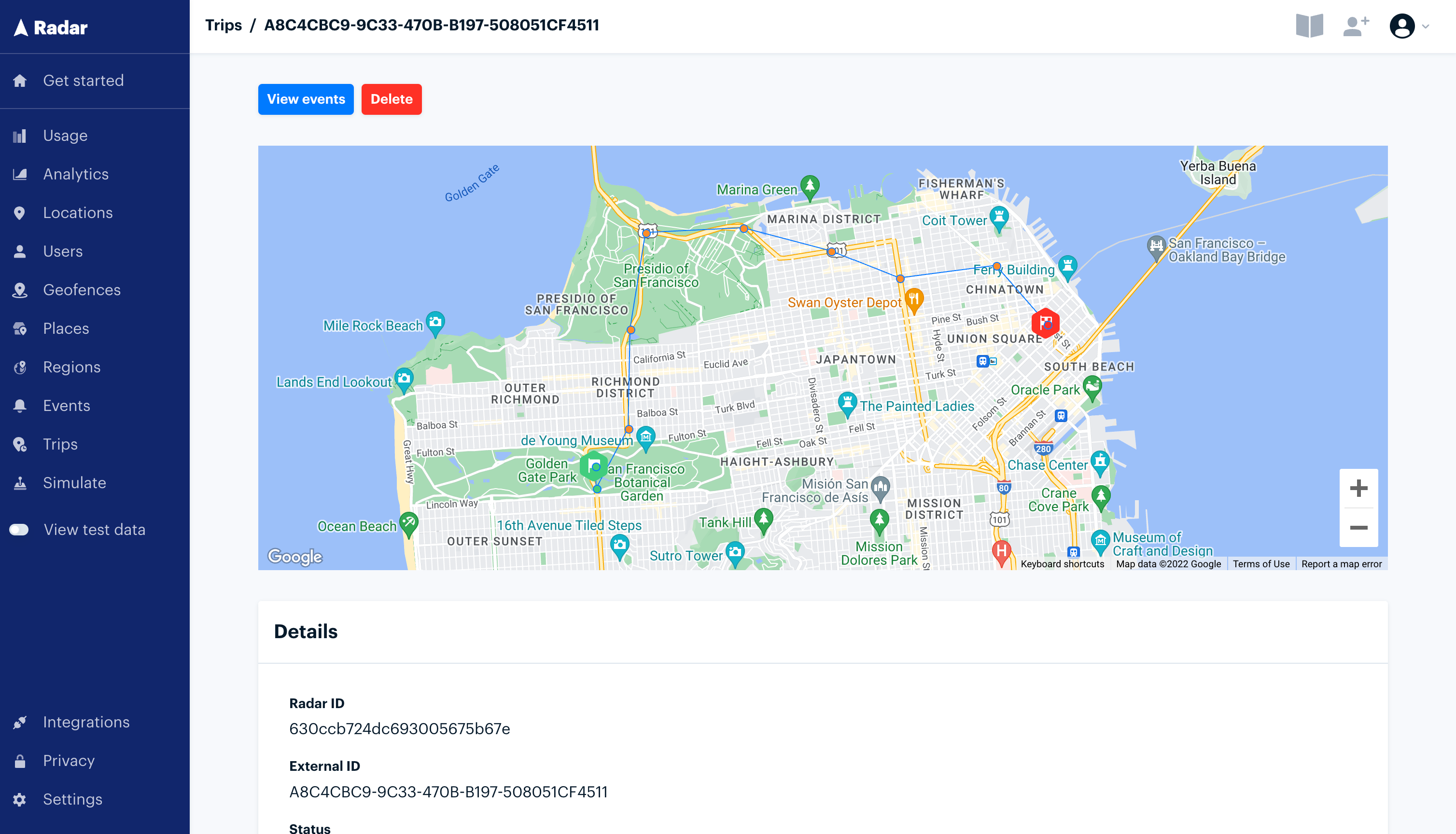 Trips Dashboard Pn