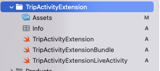 Live Activity Step 1 file structure