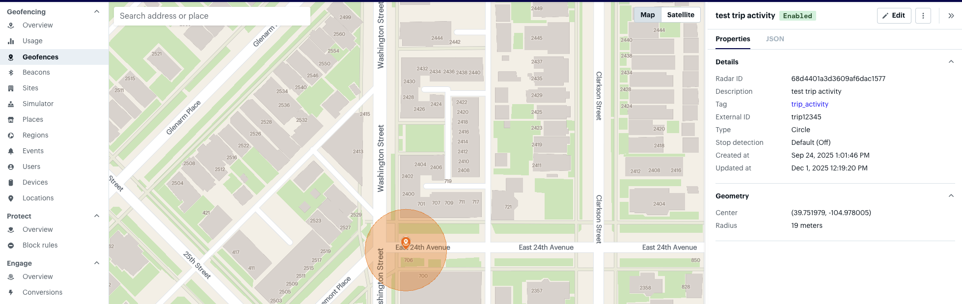 Live Activity Step 19 geofence