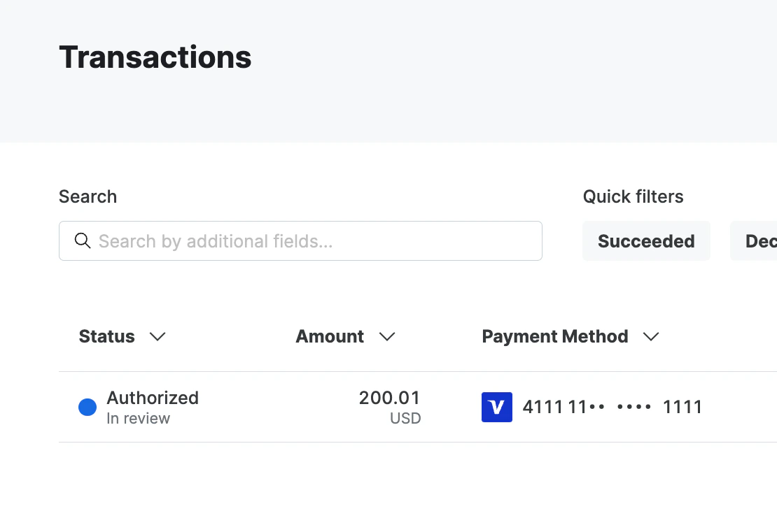 A transaction in review
