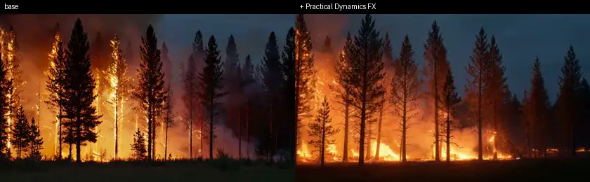 forest fire: base vs LoRA