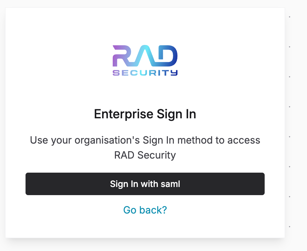 Single Sign-On (SSO) with Microsoft using SAML - RAD Security Documentation
