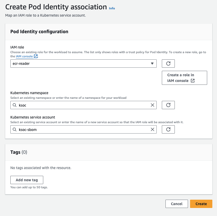 Service Account Association