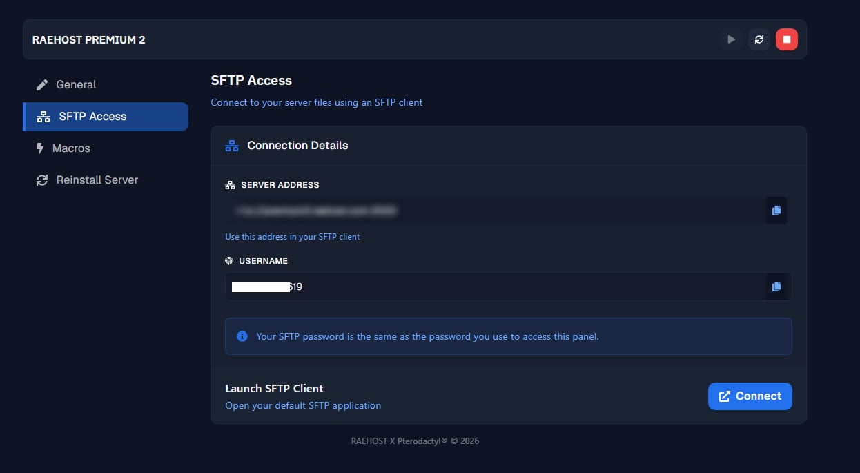 Klik SFTP Access