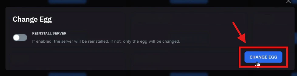 Modal Change Egg Modal Change Egg