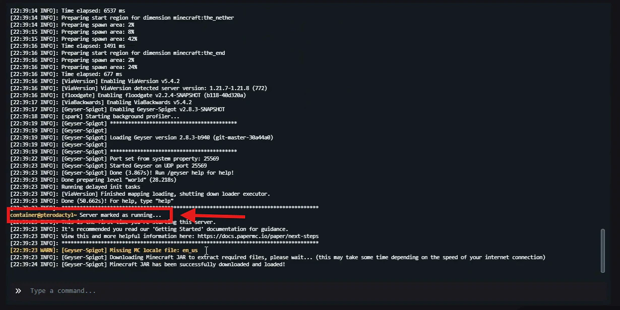 Server Mark Running