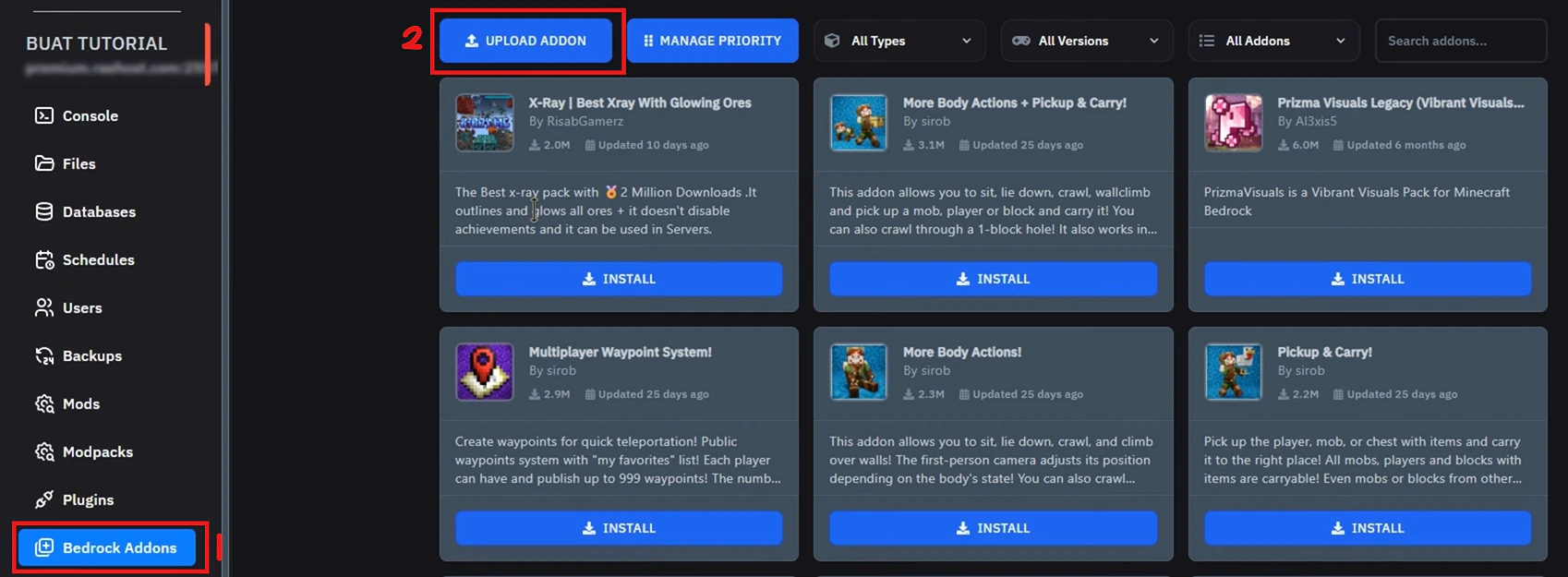 Upload Panel