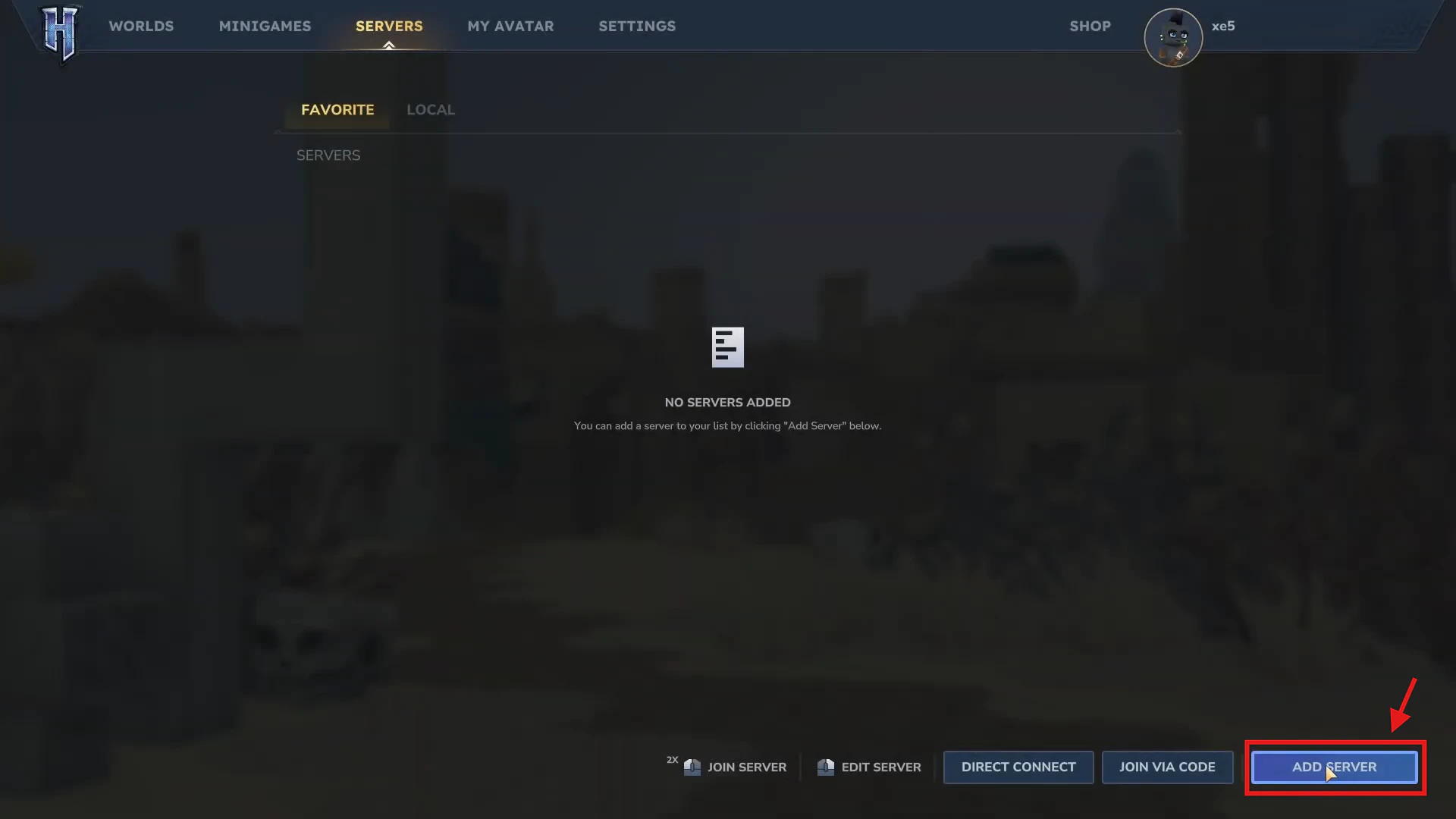 Add Server Add Server
