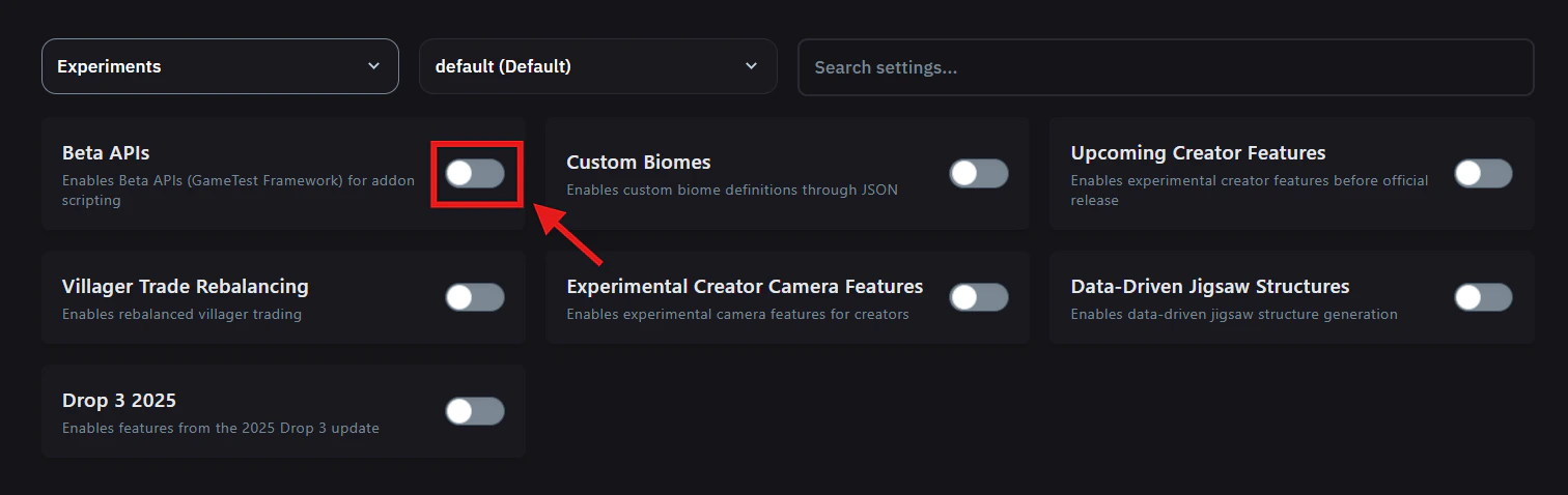 Toggle Off Beta Api