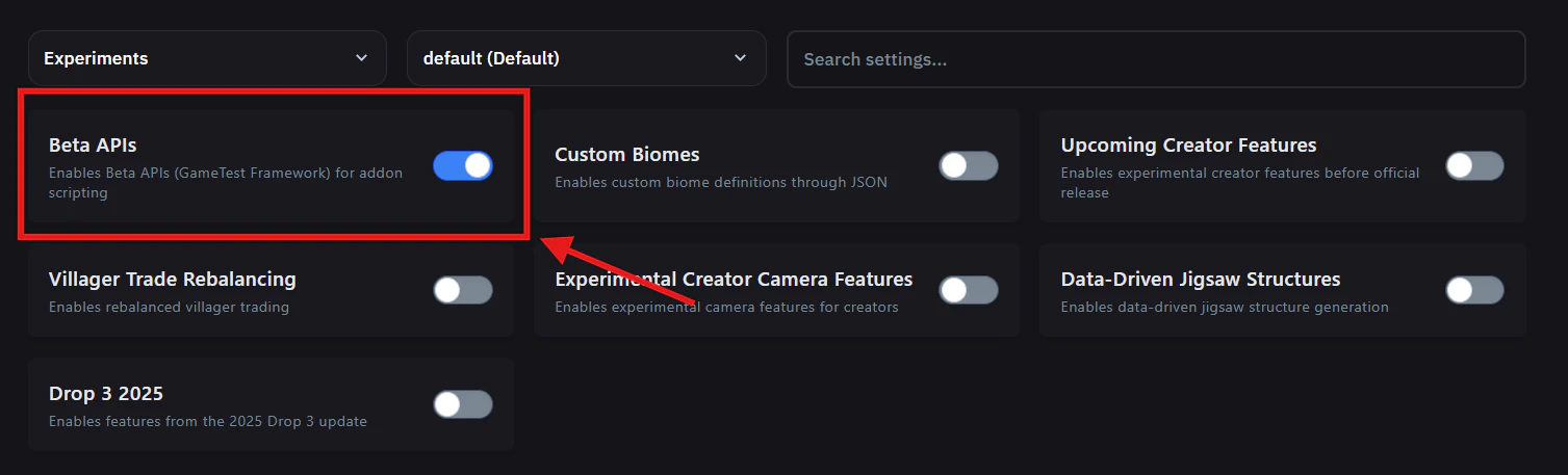 Toggle On Beta Api