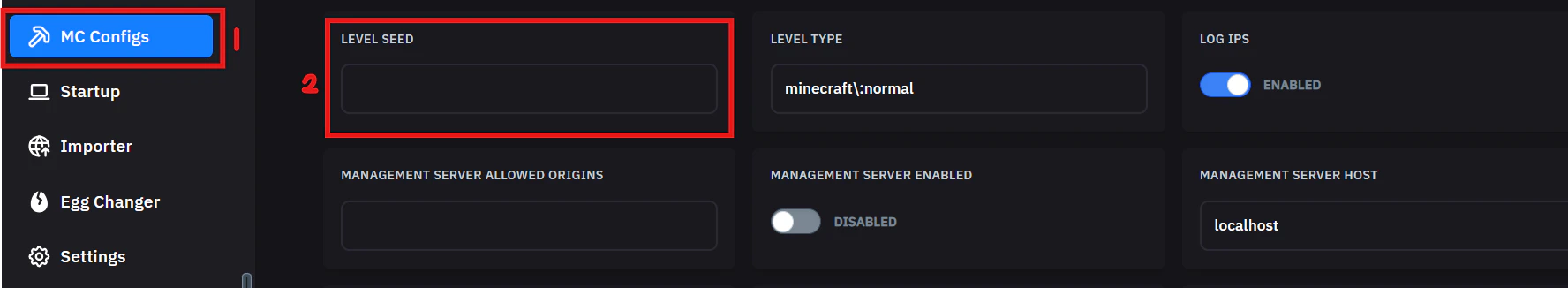 Level Seed Config