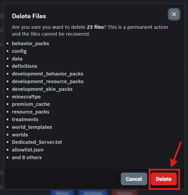 Modal Delete File