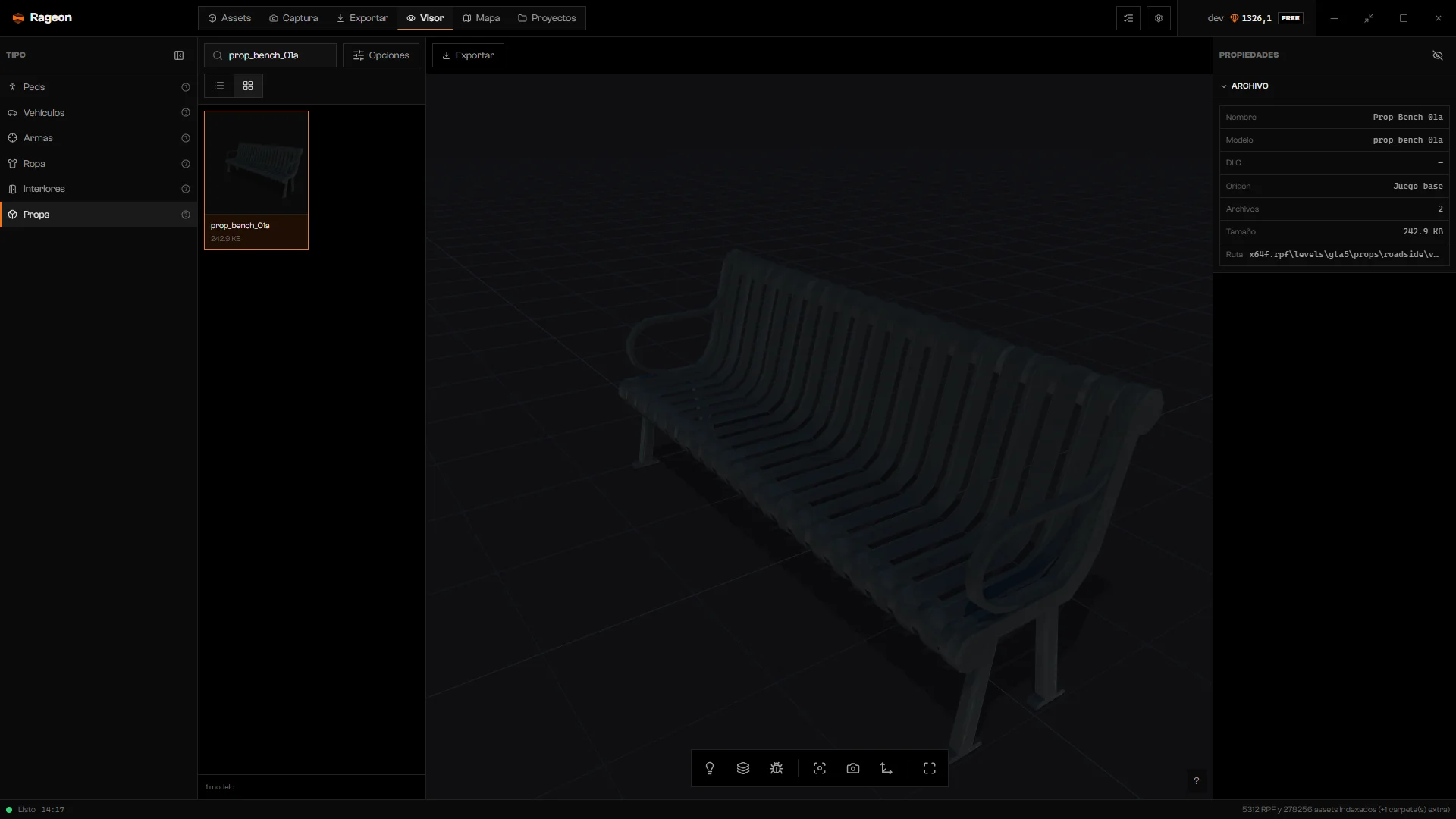 prop_bench_01a cargado con la sección Archivo expandida