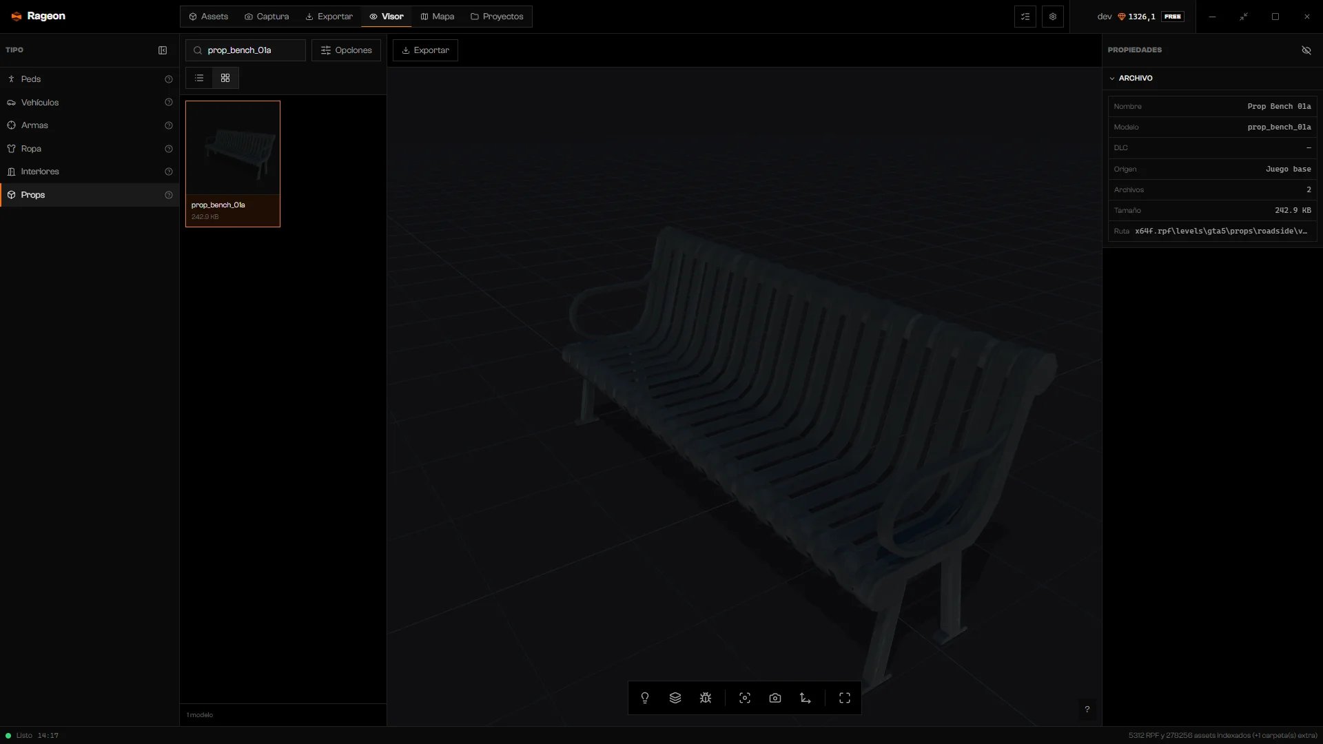 prop_bench_01a cargado con la sección Archivo expandida