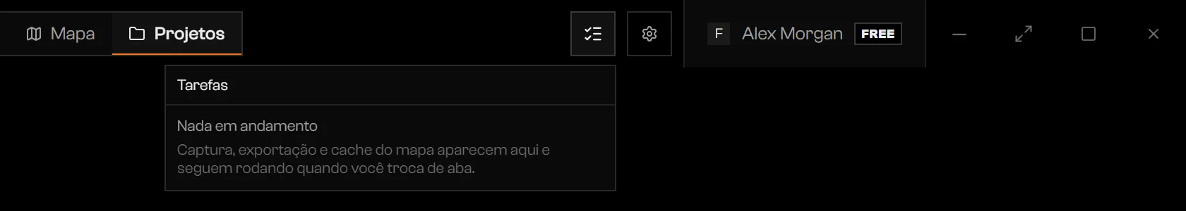 Lista de Tarefas com a mensagem Nada em andamento