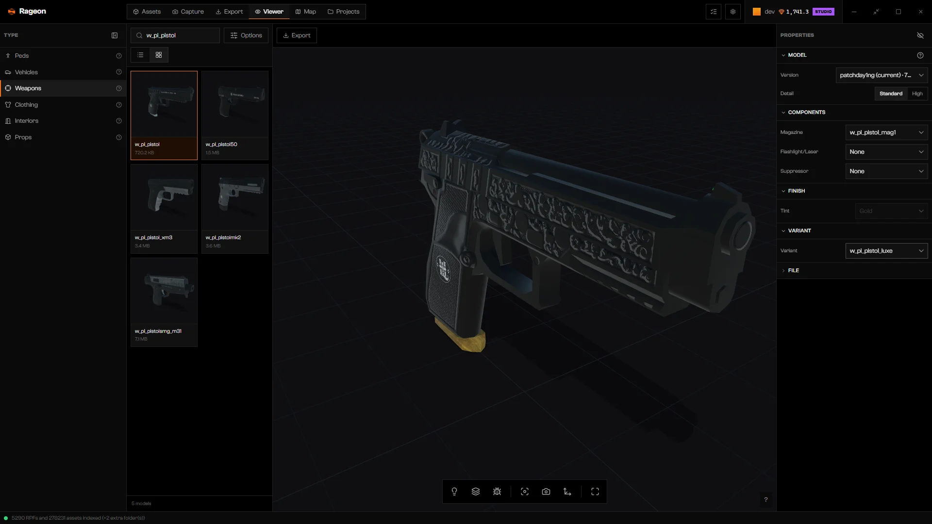 w_pi_pistol with the Luxe variant applied