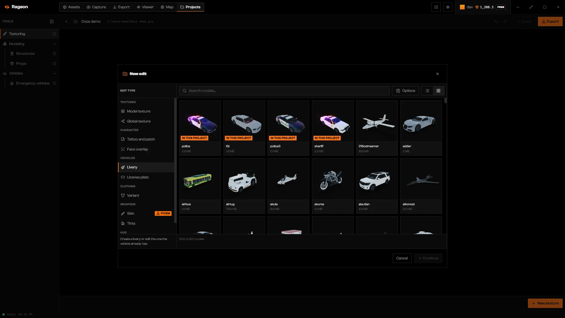New edit on Livery with police, fbi, police3, and sheriff marked In this project