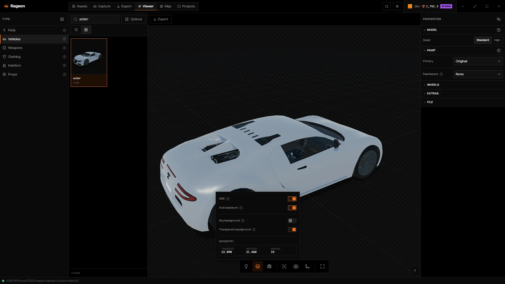 Rendering popover with Transparent background switched on