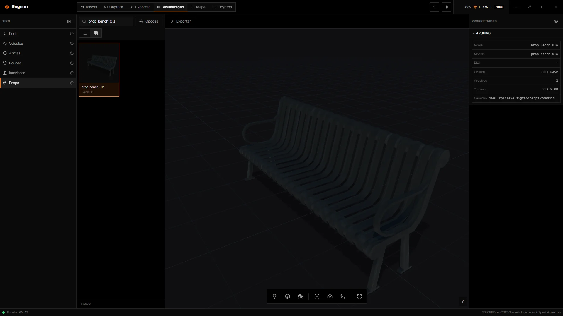prop_bench_01a carregado com a seção Arquivo expandida