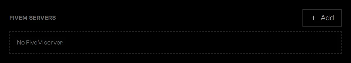 Bridge tab with the message No FiveM server.