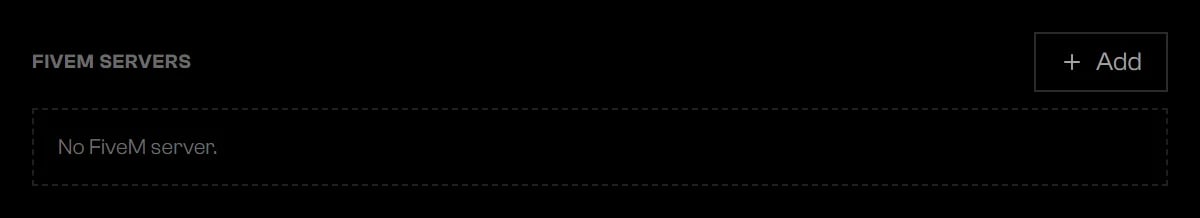 Bridge tab with the message No FiveM server.