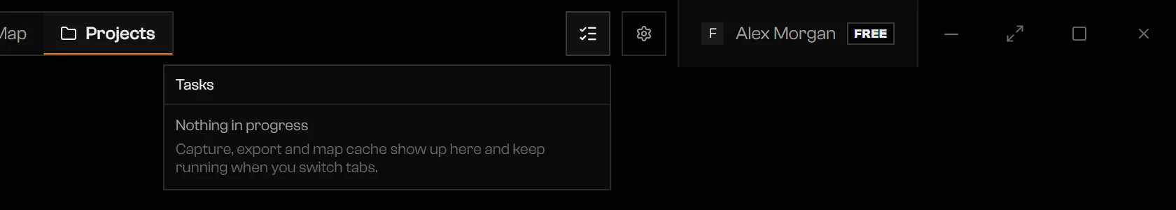 Tasks list reading Nothing in progress