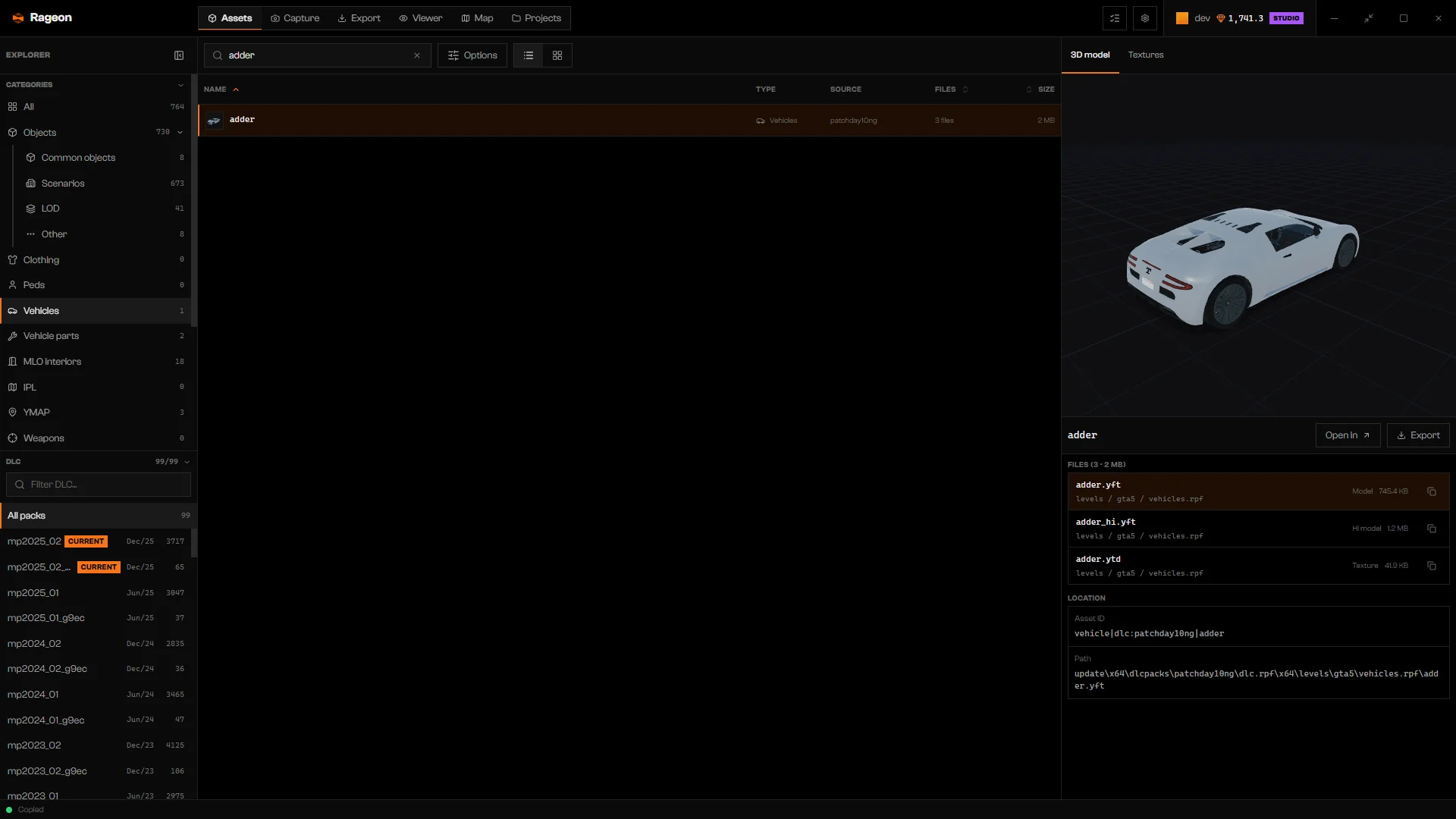 Copy path clicked, with Copied in the status bar