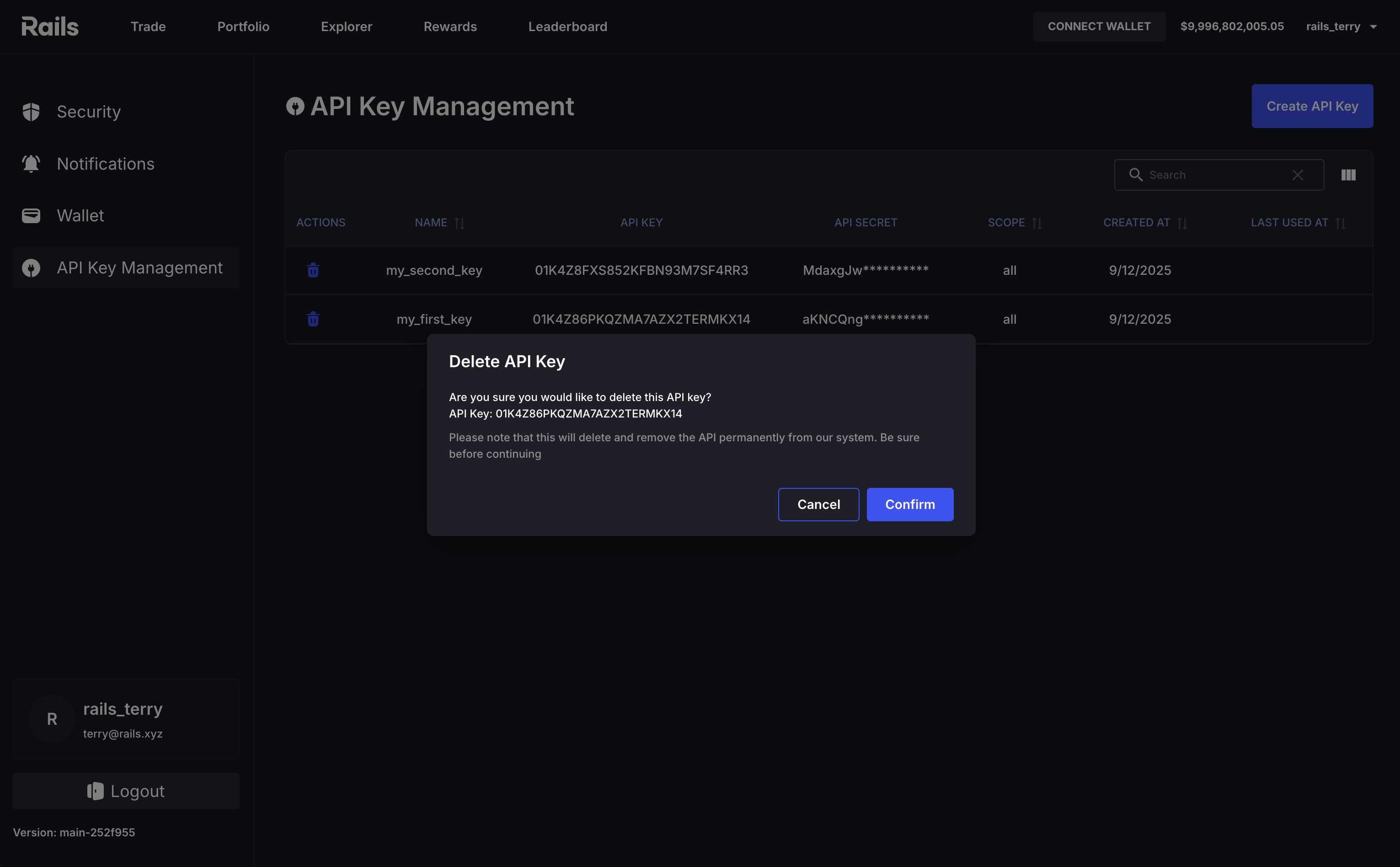 API key setup: step 5