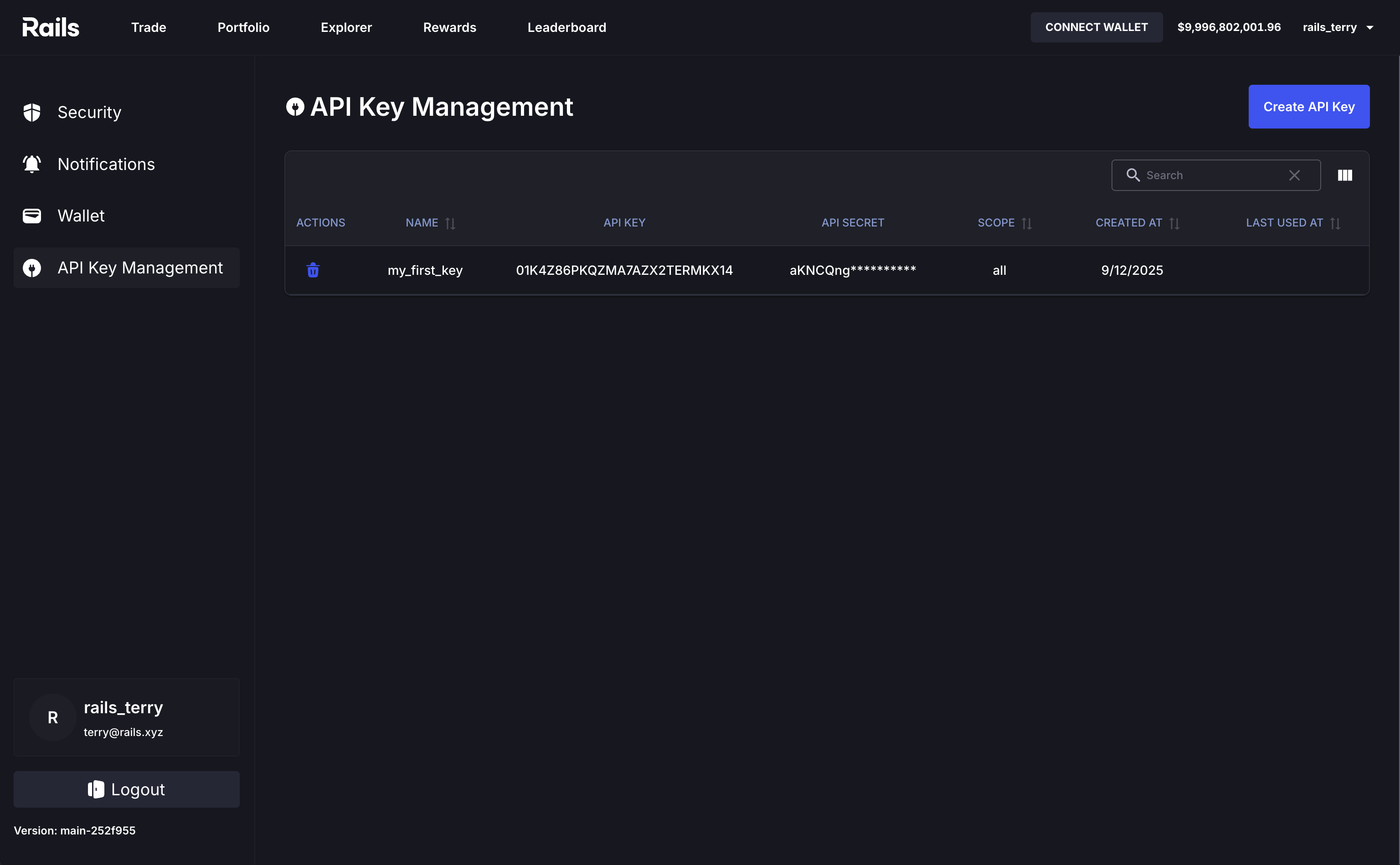 API key setup: step 1