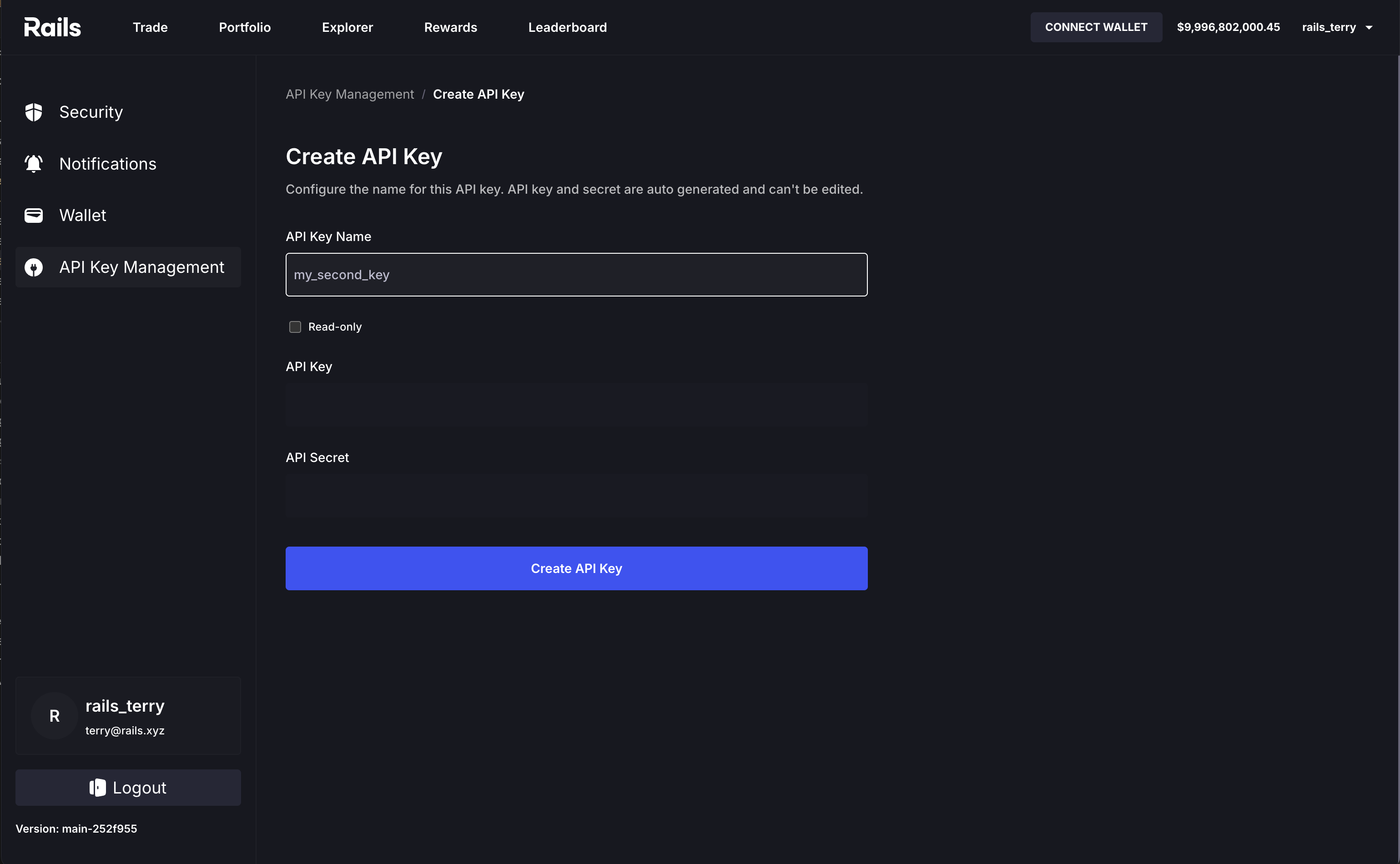 API key setup: step 2