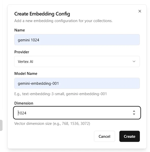 Embedding config form fields
