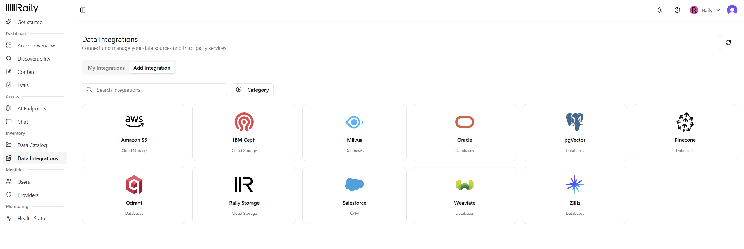 Add integration tab in the integrations catalog