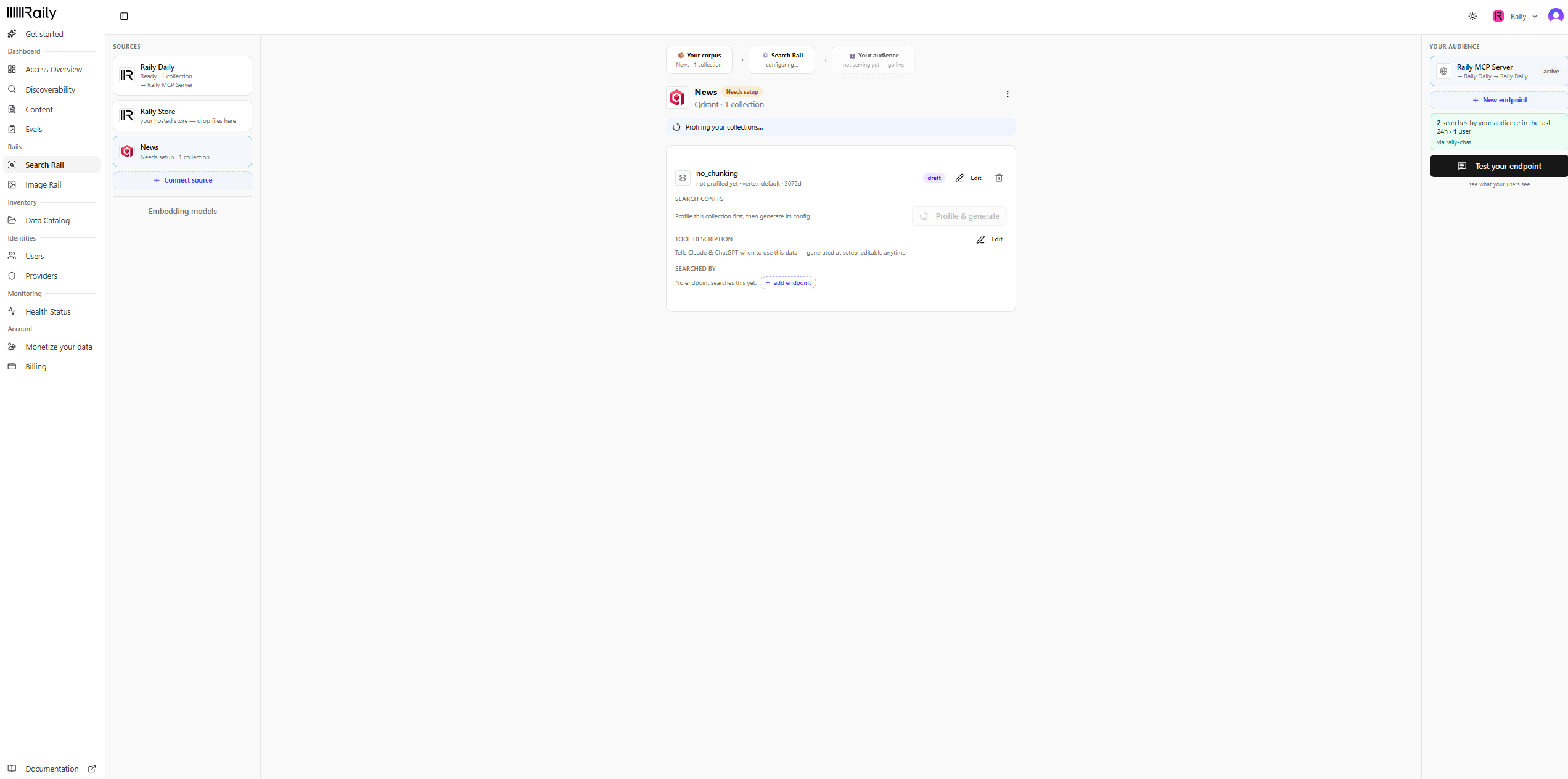 Profiling the collection and generating its config