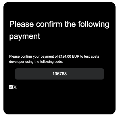 Email asking the cardholder to confirm a payment, showing a verification code