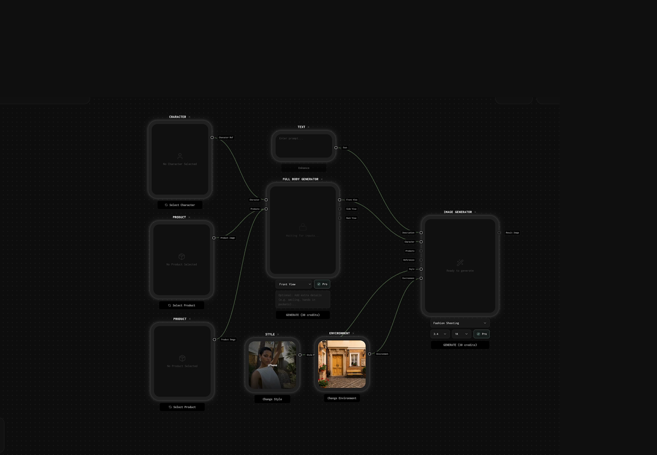 Example Rainfrog workflow on the studio canvas