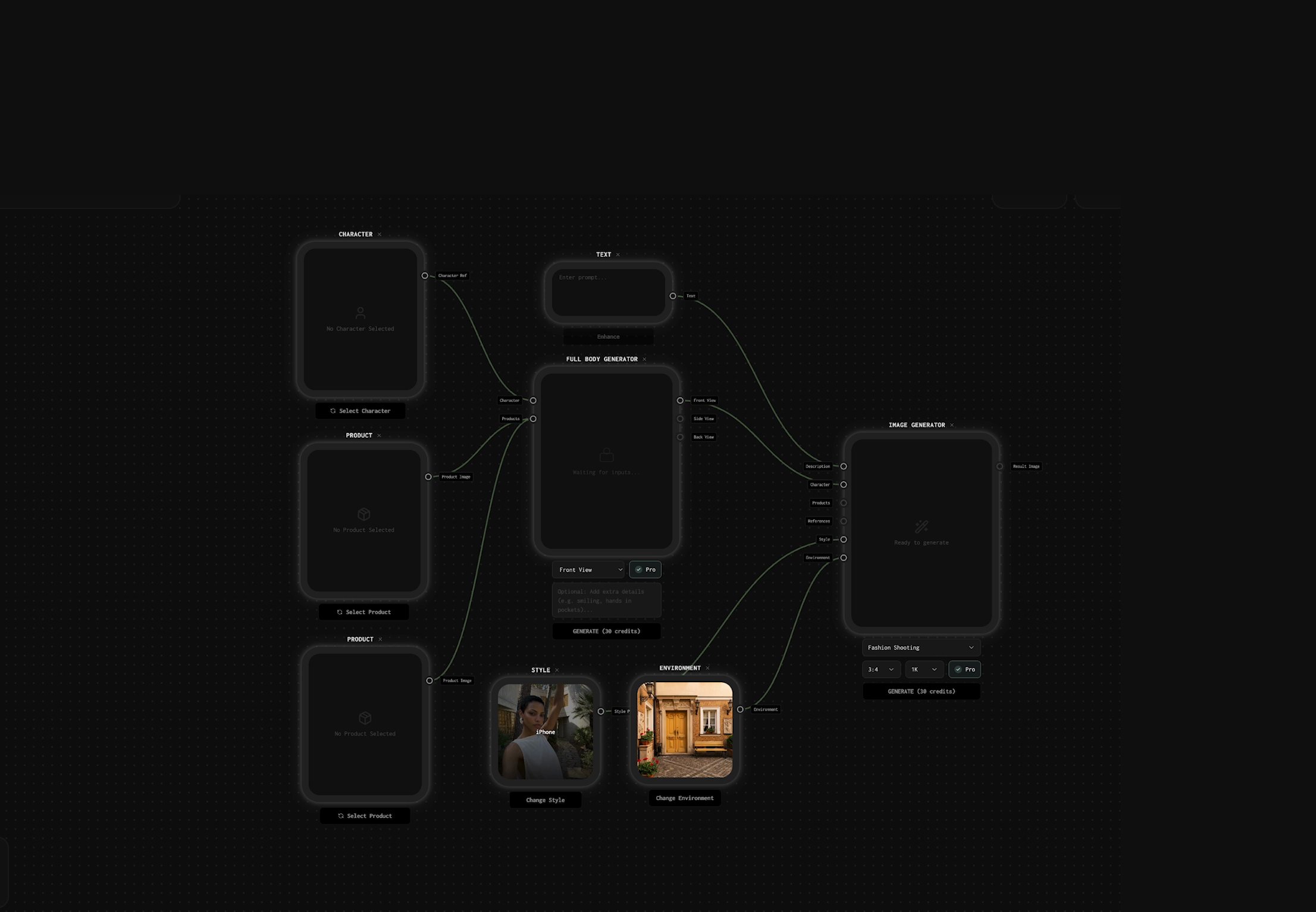 Example Rainfrog workflow on the studio canvas