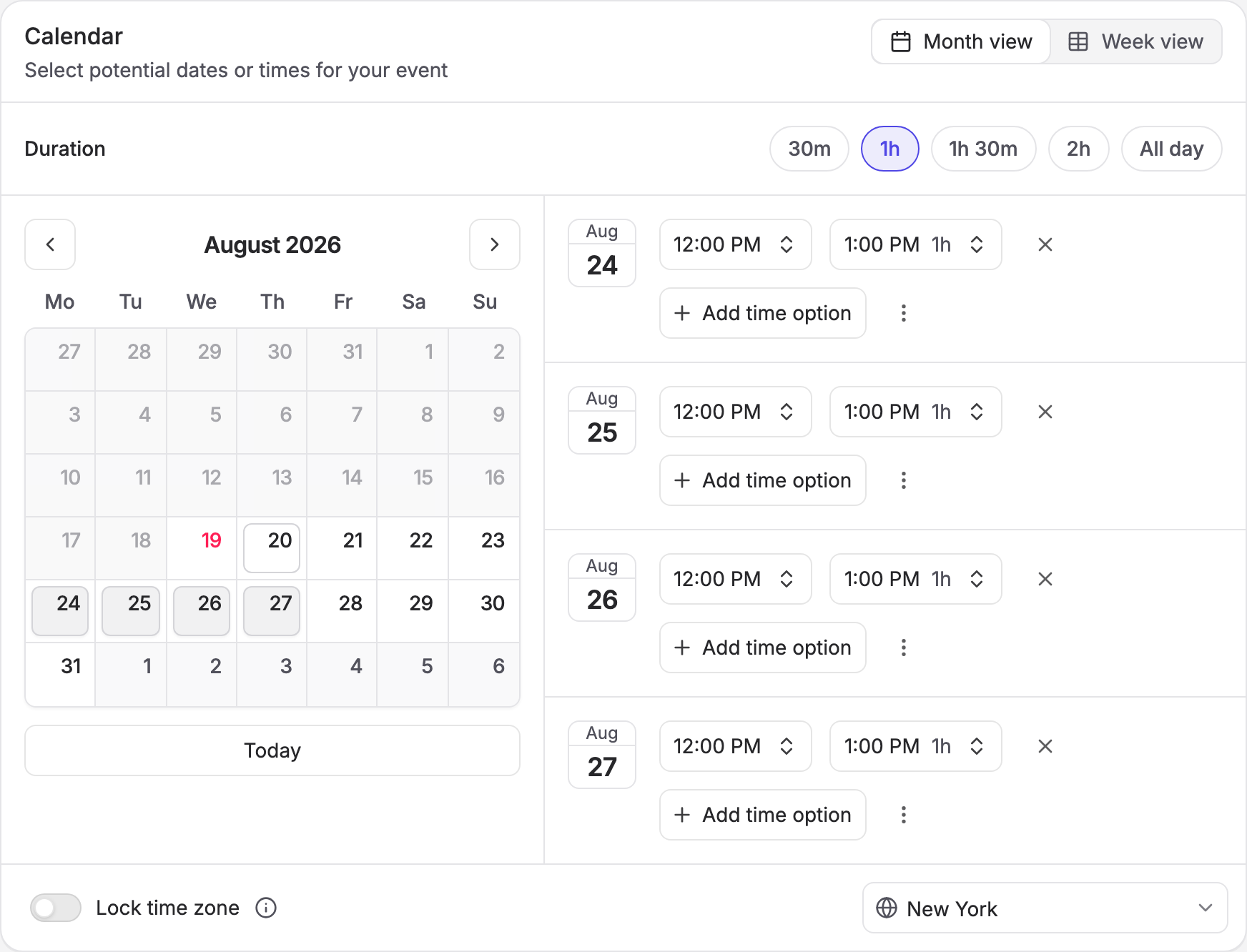 Month view