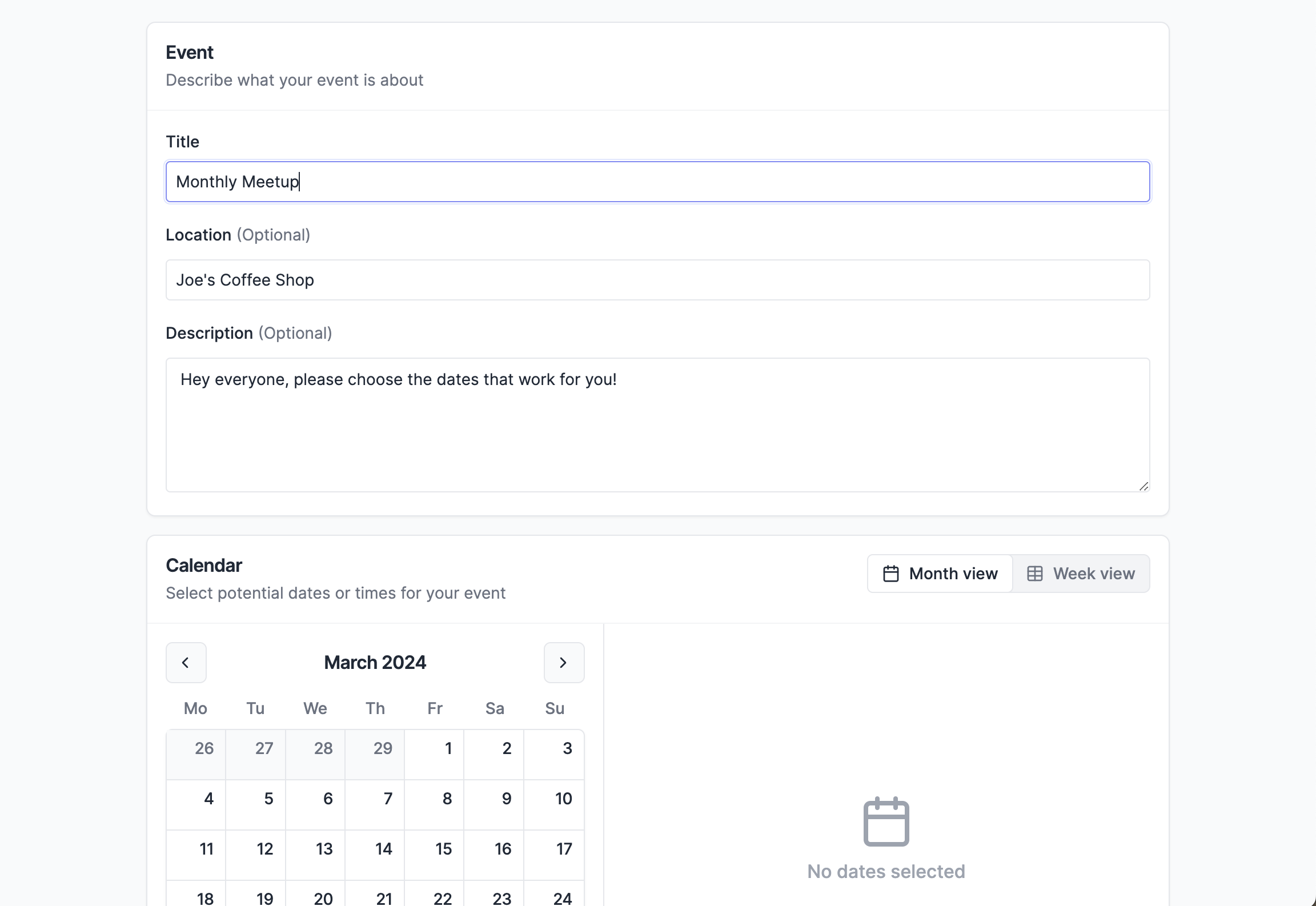 New Poll Page