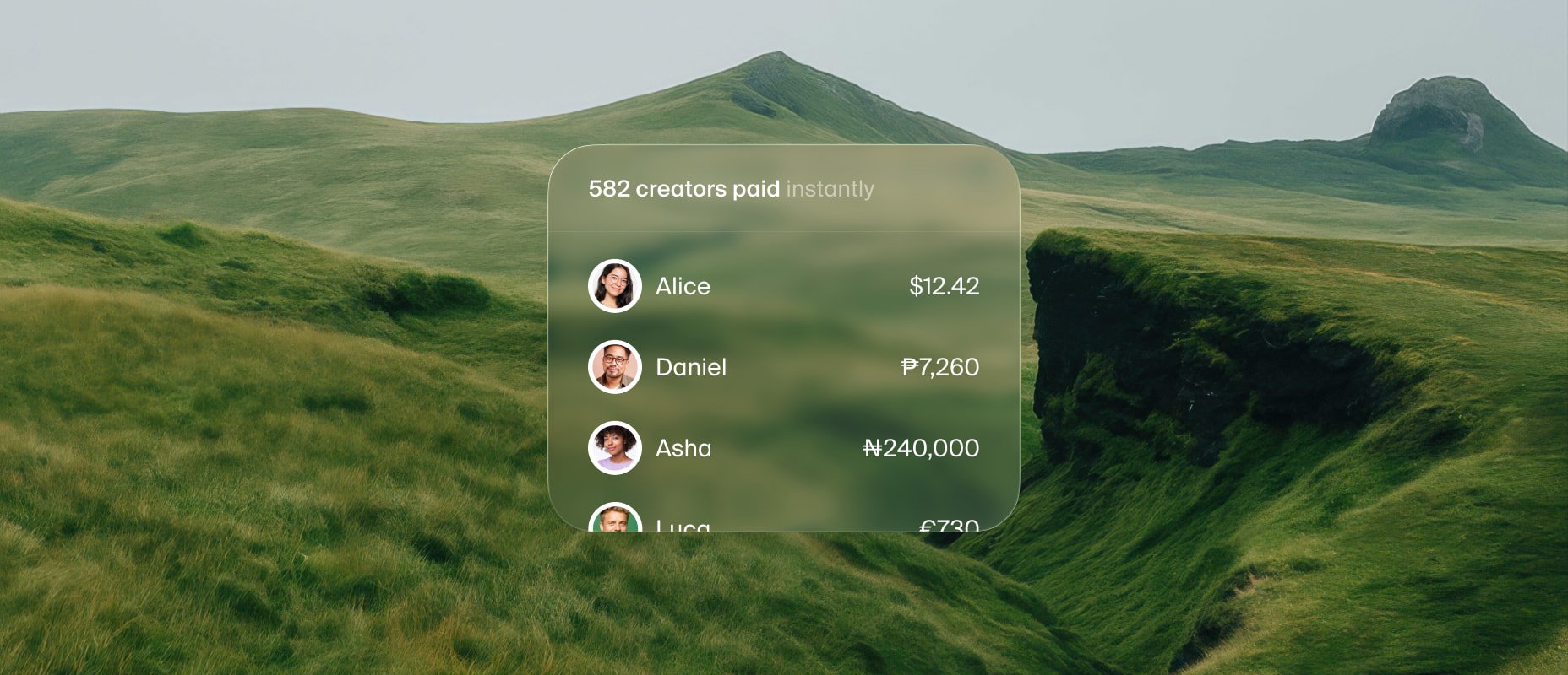 Payouts & B2B hero
