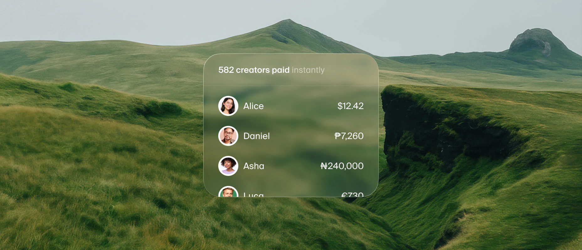 Payouts & B2B hero