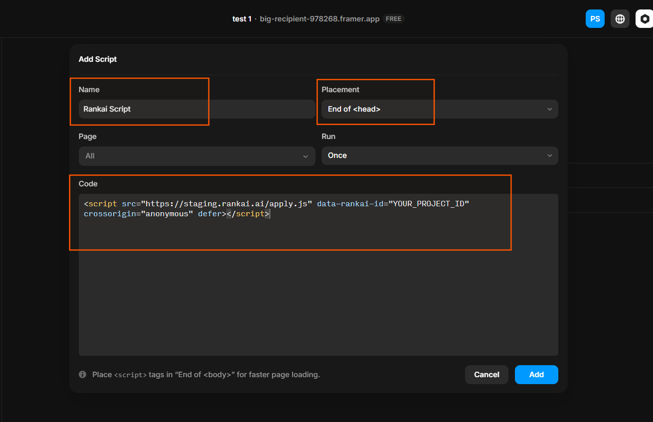 Add Custom Code