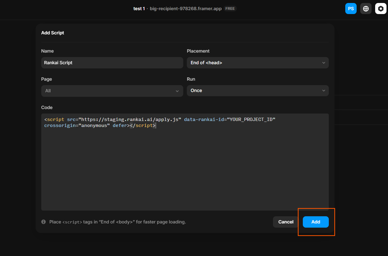 Save Custom Code