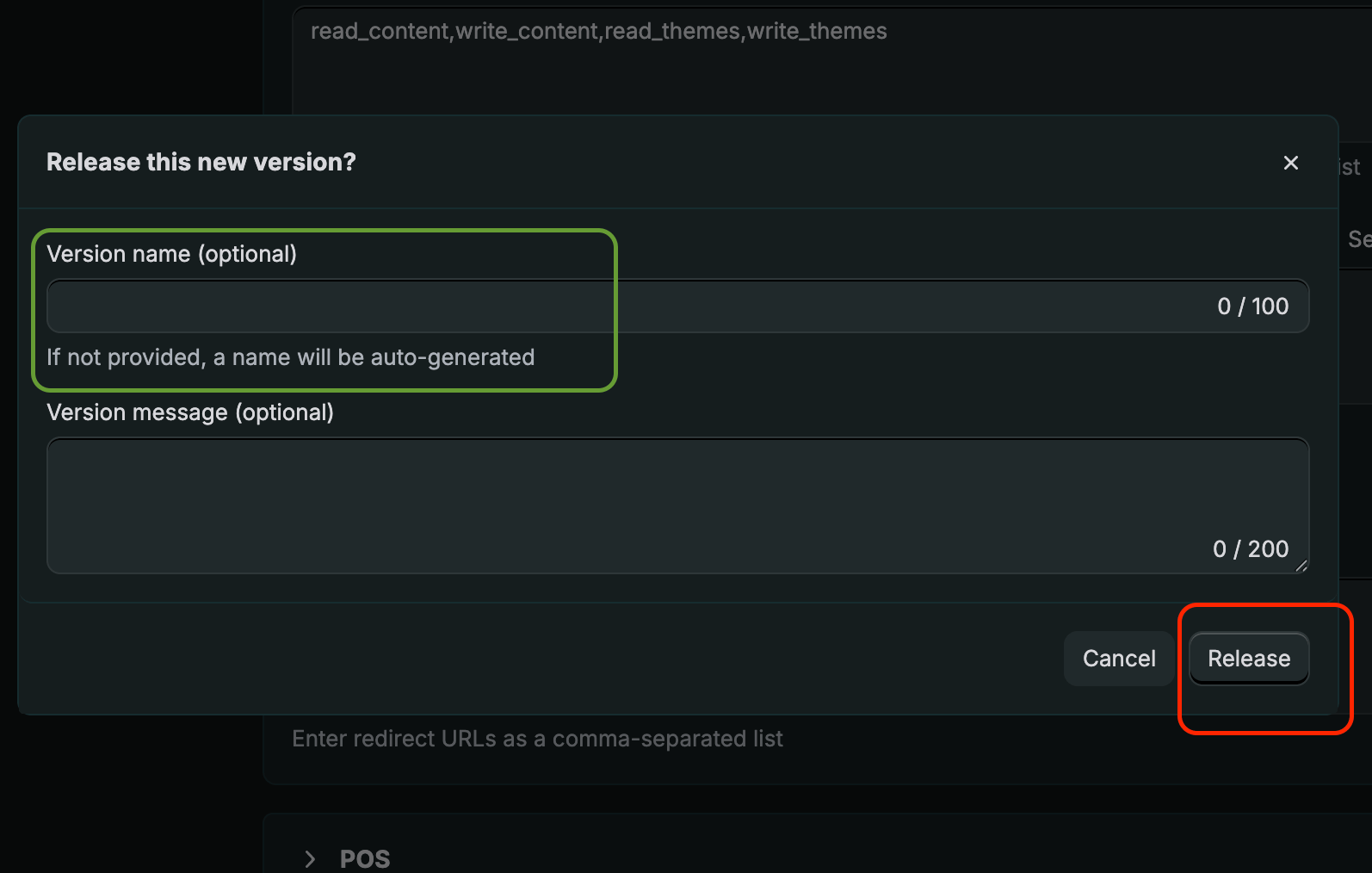 App Overview with Configure Admin API scopes button
