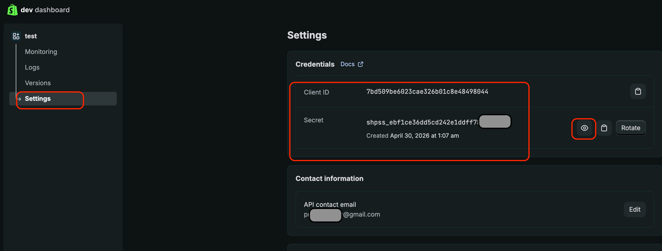 Install to get your access token section with Install app button