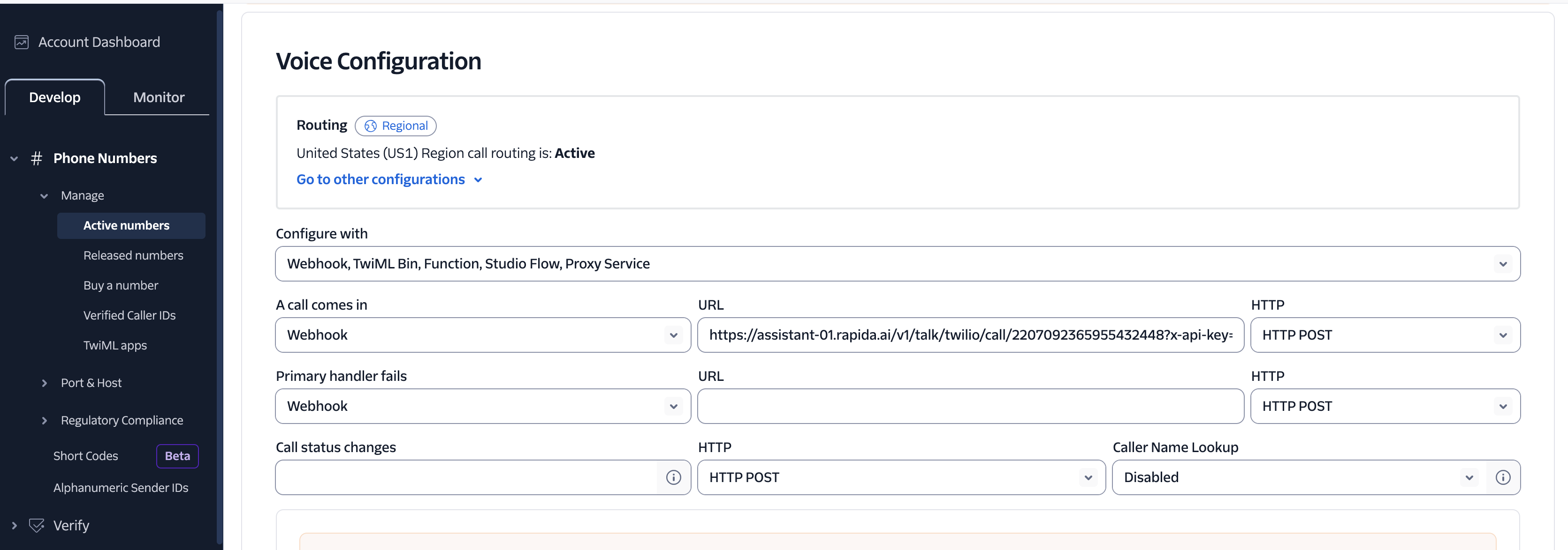 Configure Twilio Step 10