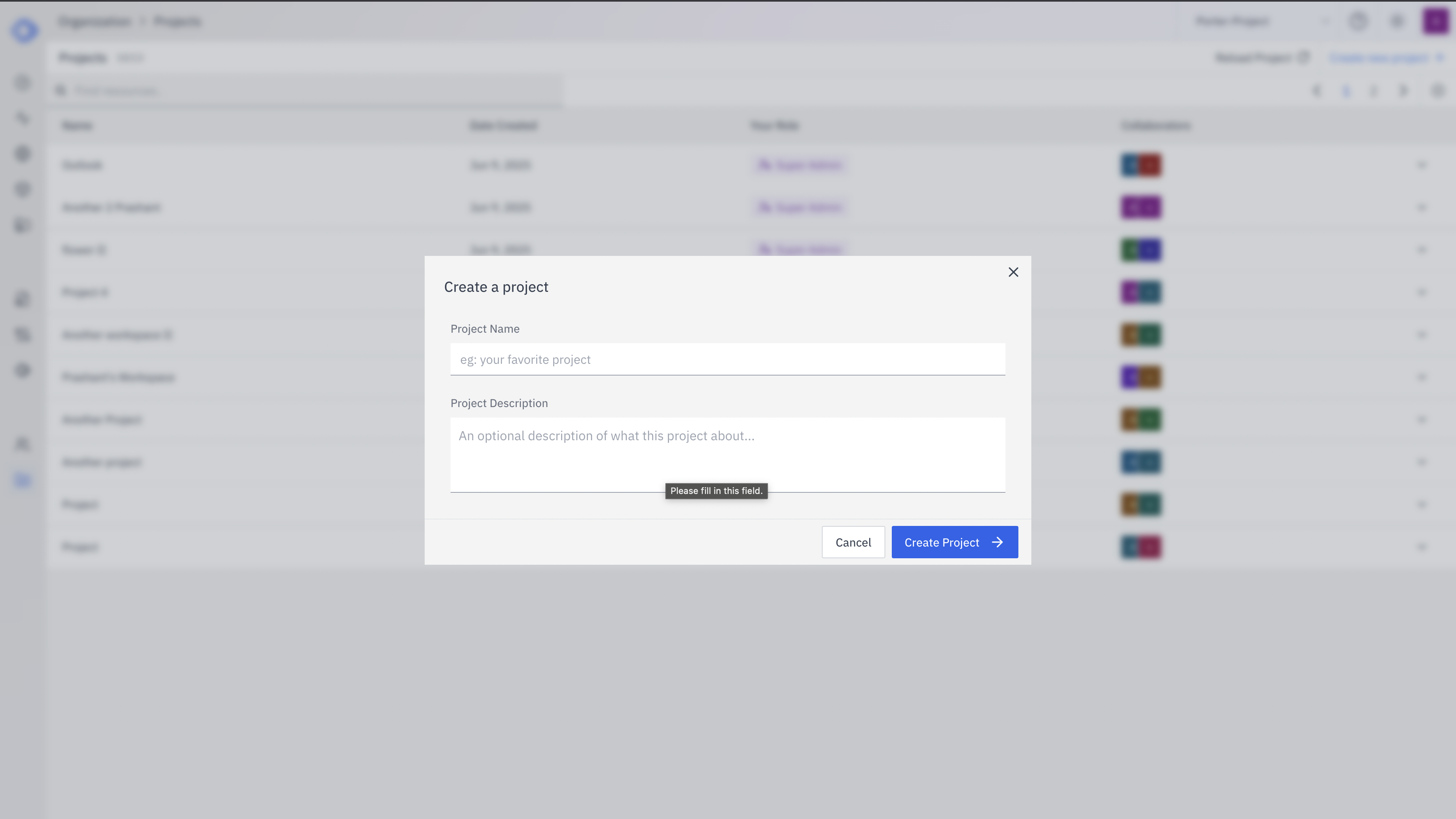 Create a New Project