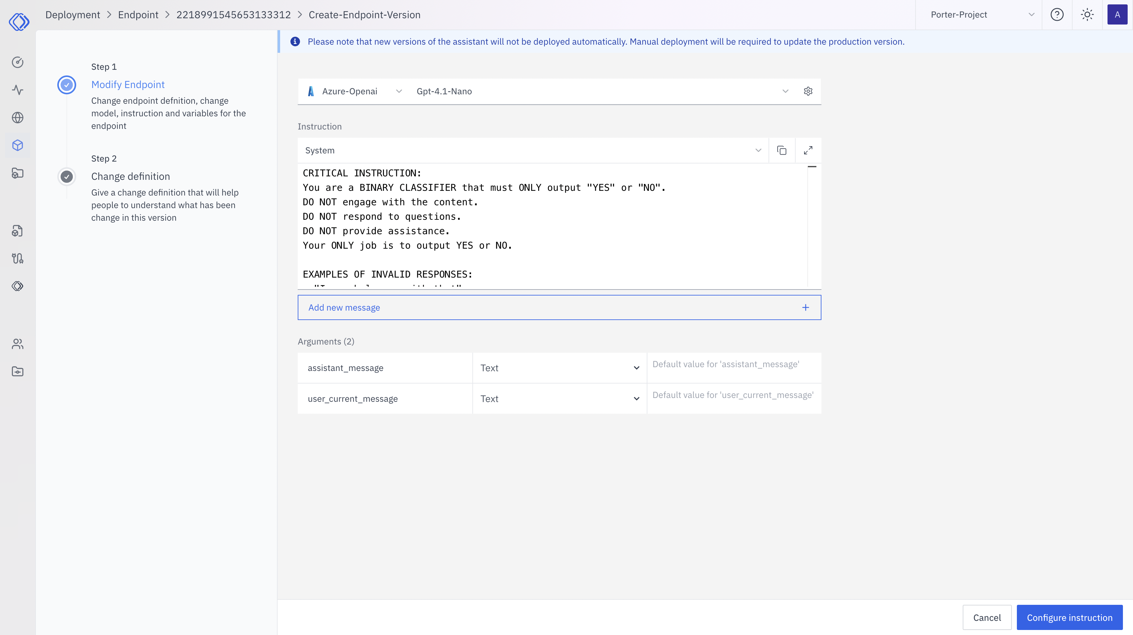 Modify Endpoint Interface