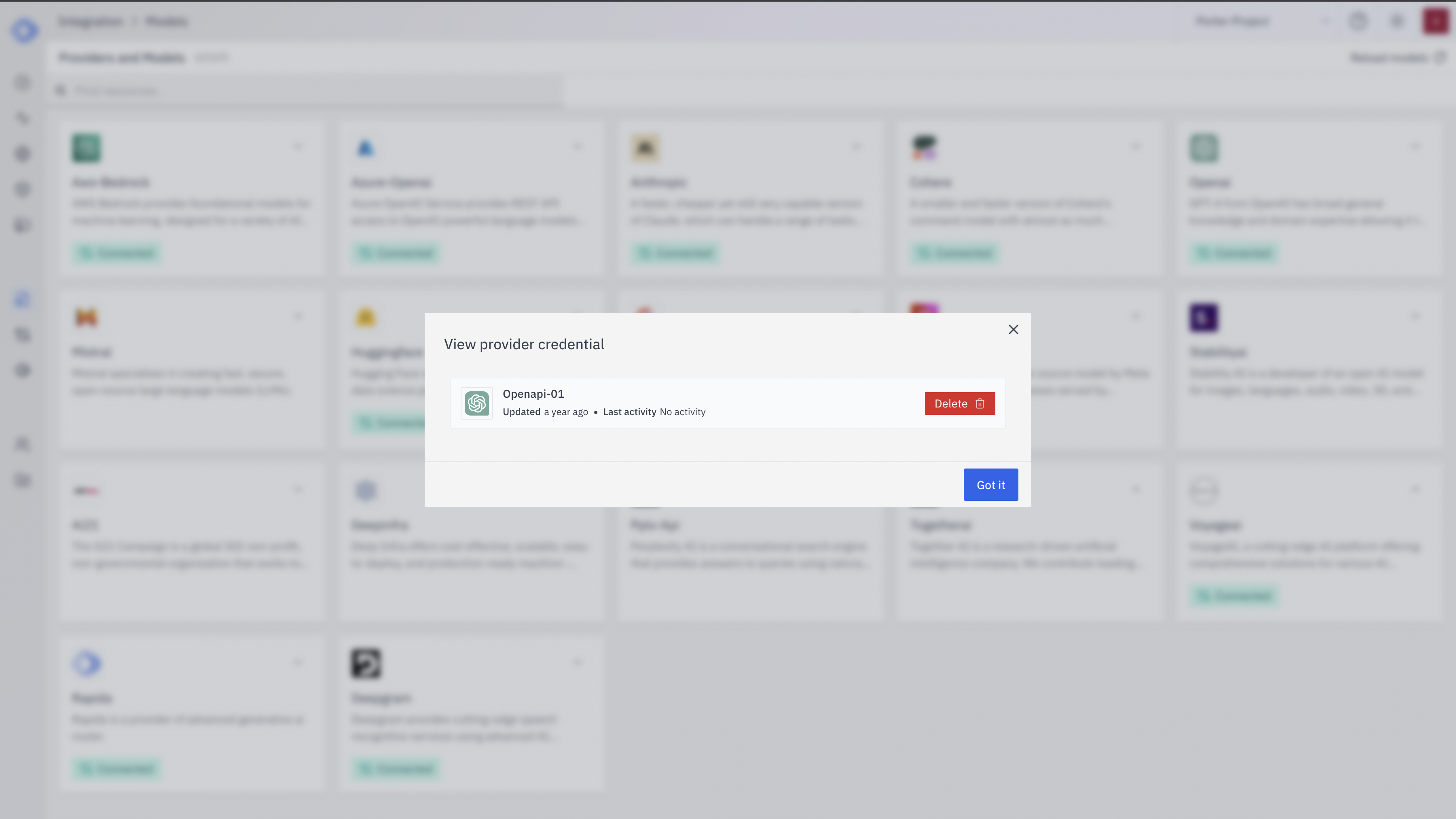 View Provider Credential