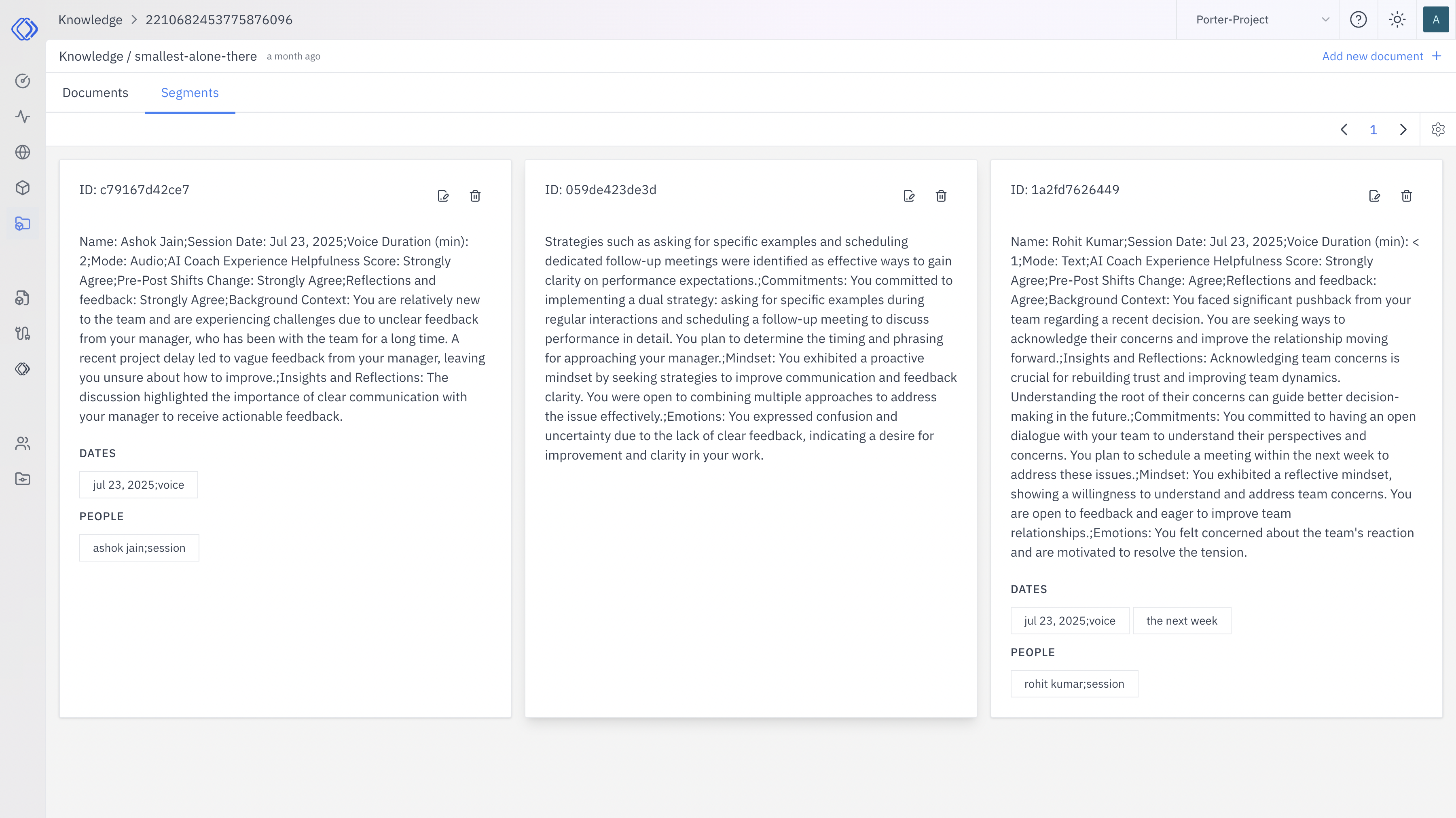 Manage Document Chunks - rapida.ai documentation