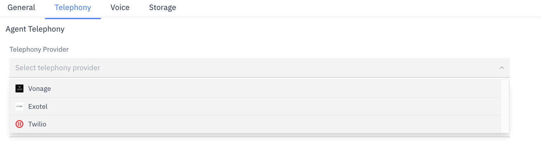 Configure Telephony Settings